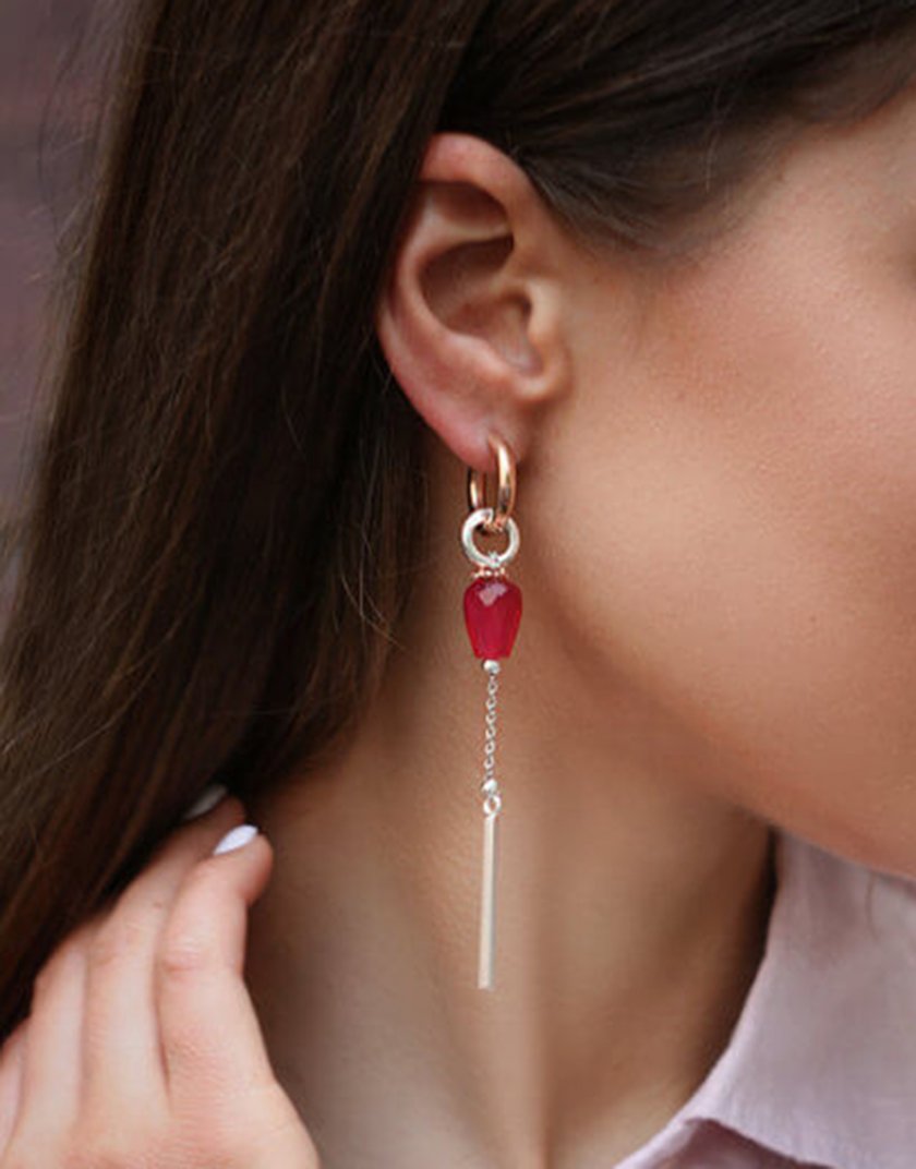 Серьги FUCHSIA&PEARL SMKSH_FUCHSIA_PEARL, фото 1 - в интернет магазине KAPSULA