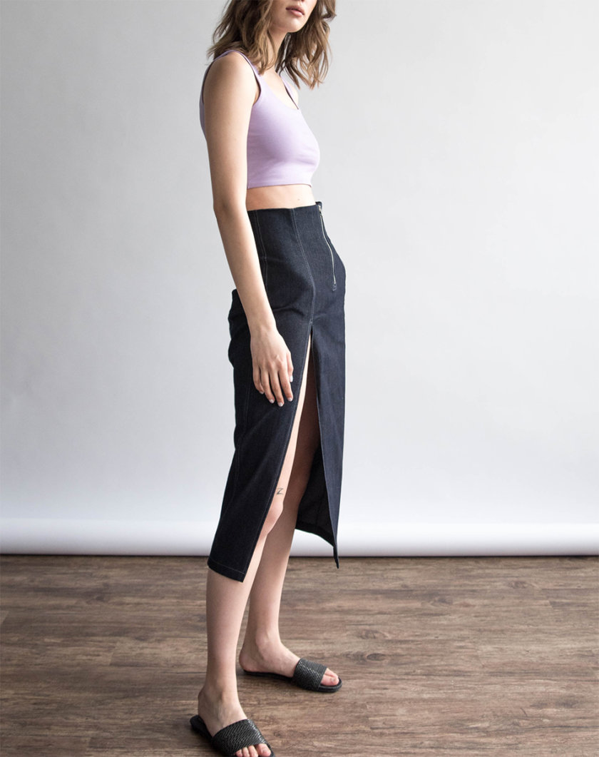 Укороченный топ из хлопка ZHRK_zbasic0001top-lilac, фото 1 - в интернет магазине KAPSULA