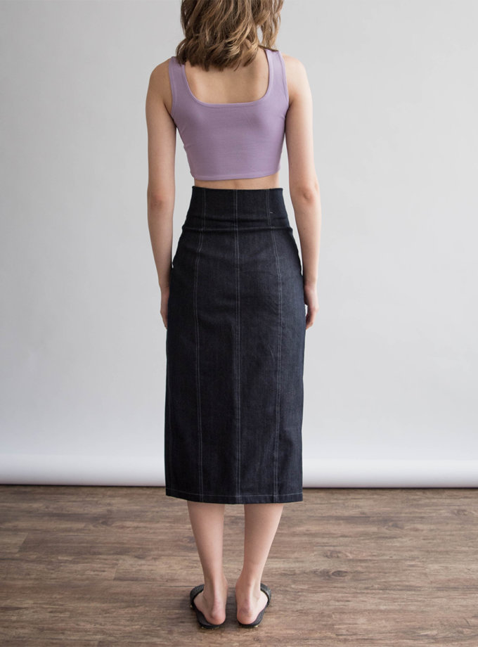 Укороченный топ из хлопка ZHRK_zbasic0001top-lilac, фото 1 - в интернет магазине KAPSULA