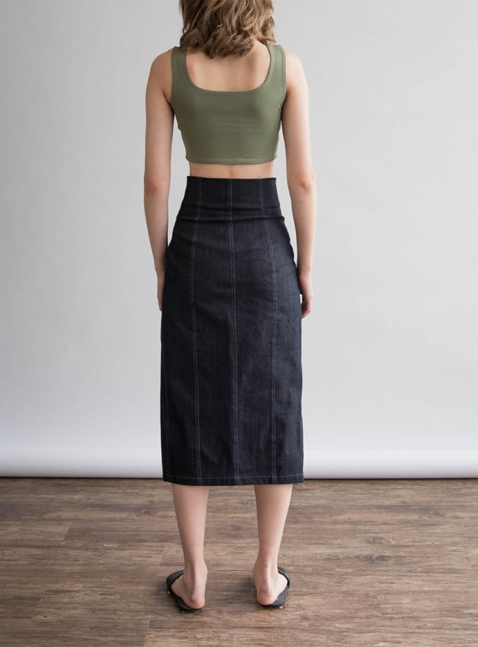 Укороченный топ из хлопка ZHRK_zbasic0001top-khaki, фото 1 - в интернет магазине KAPSULA
