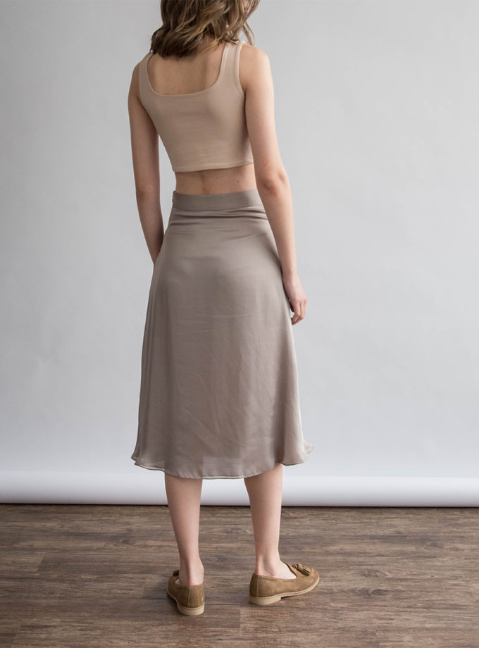 Укороченный топ из хлопка ZHRK_zbasic0001top-beige, фото 1 - в интернет магазине KAPSULA
