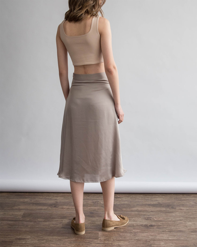 Укороченный топ из хлопка ZHRK_zbasic0001top-beige, фото 1 - в интернет магазине KAPSULA