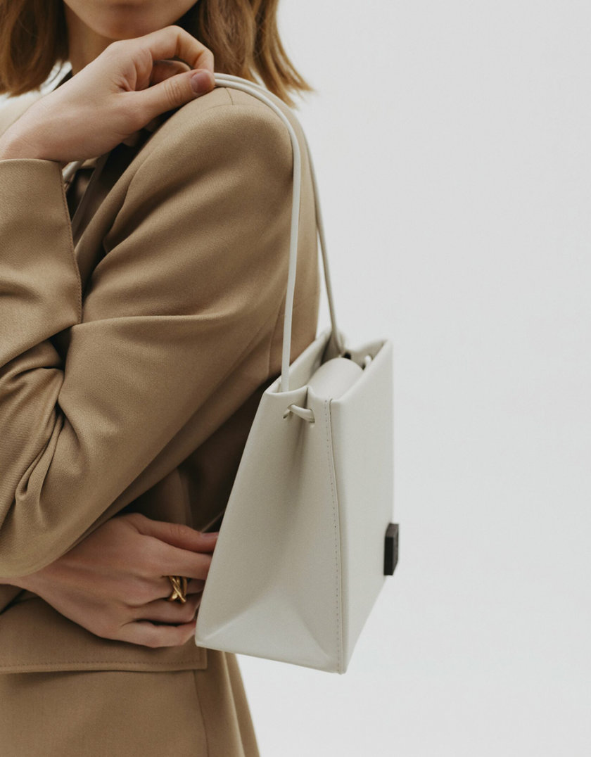 Кожаная сумка Square Bag in Off-White LPR_SQ-BA-M-Off-White, фото 1 - в интернет магазине KAPSULA